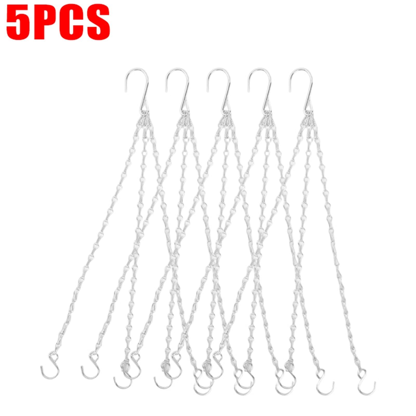 Ganci Per Vasi Sospesi Gancio for vasi da fiori, cestini sospesi, catene con ganci, catena di ricambio for fioriere, mangiatoia for uccelli, lanterna giardino(S Shape-5pcs)