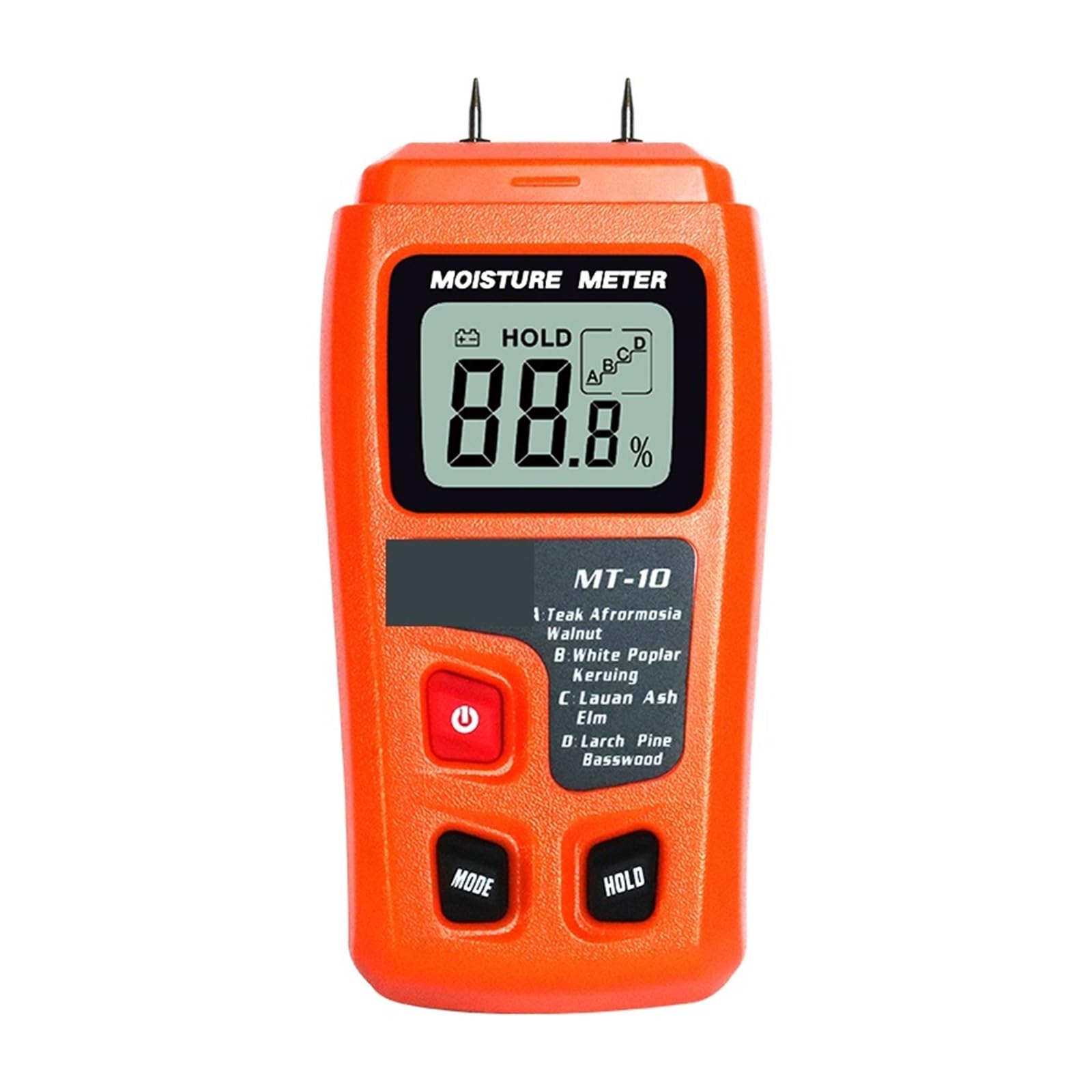 Mnmioio Nero Digital Moisture Tester, Mt-10 Emt01 Wood Moisture Meter Humidity Tester Hygrometer Timber Damp Detector Tree Density Grey Orange(Nero)