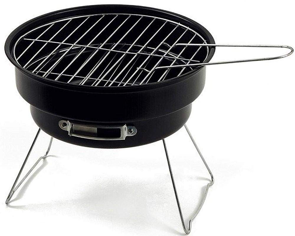 Bbq Round Shape Barbeque/Portable Charcoal Barbecue Table Camping Outdoor Garden Grill Bbq Black Carbon Steel (179-3) Color Black, Free Standing