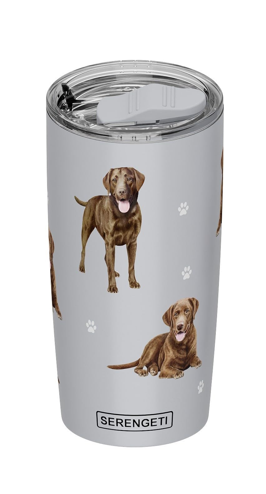 Chocolate Labrador 20 Oz. Stainless Steel, Vacuum Insulated Tumbler with Spill Proof Lid - 3D Print - Insulated Travel mug for Hot or Cold Drinks (Labrador Chocolate Tumbler)