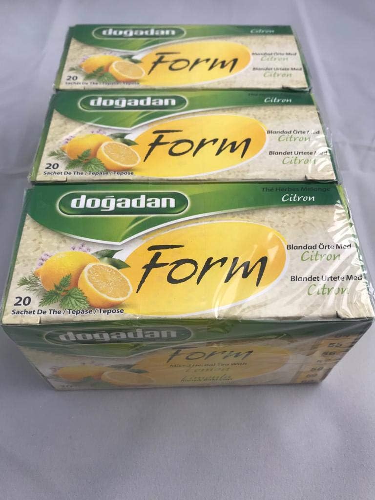 Dogadan Premium Form Mixed Herbal Tea with Lemon 20 Tea Bags ( Pack of 3)