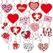 Valentines Day Decoration Hanging Swirls - Pack of 30, No DIY | Romantic Valentines Day Decor | Valentines Day Decorations for the Home | Hanging Heart Decorations, Valentines Decorations For Party