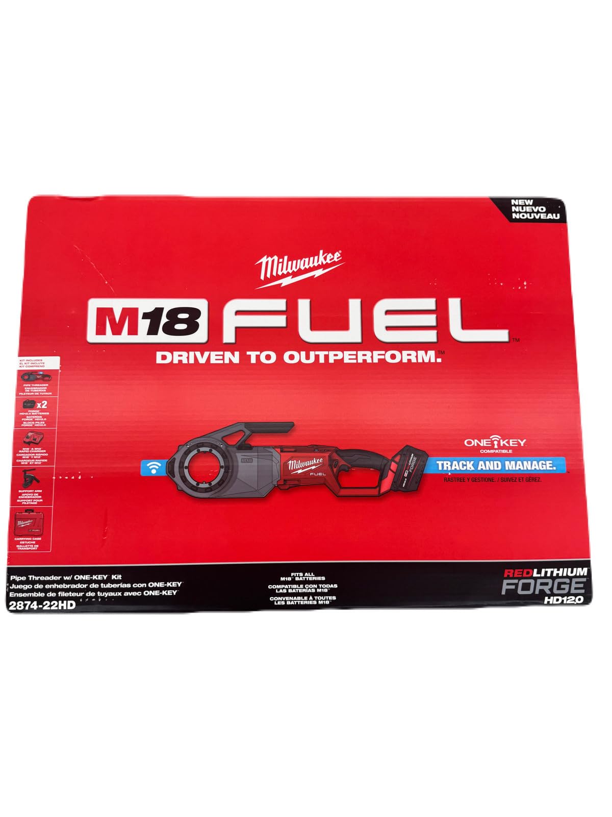 Milwaukee 2874-22HD M18 Fuel Pipe Threader w/ONE-Key Kit