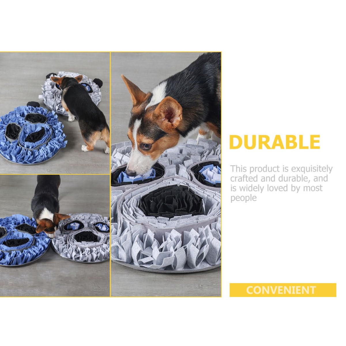 ERINGOGO Niedliche Schnüffelmatte In Pandaform 50X50cm Formstabiler Stressabbau für Hunde und Katzen Interaktives Futtermatte Zubehör