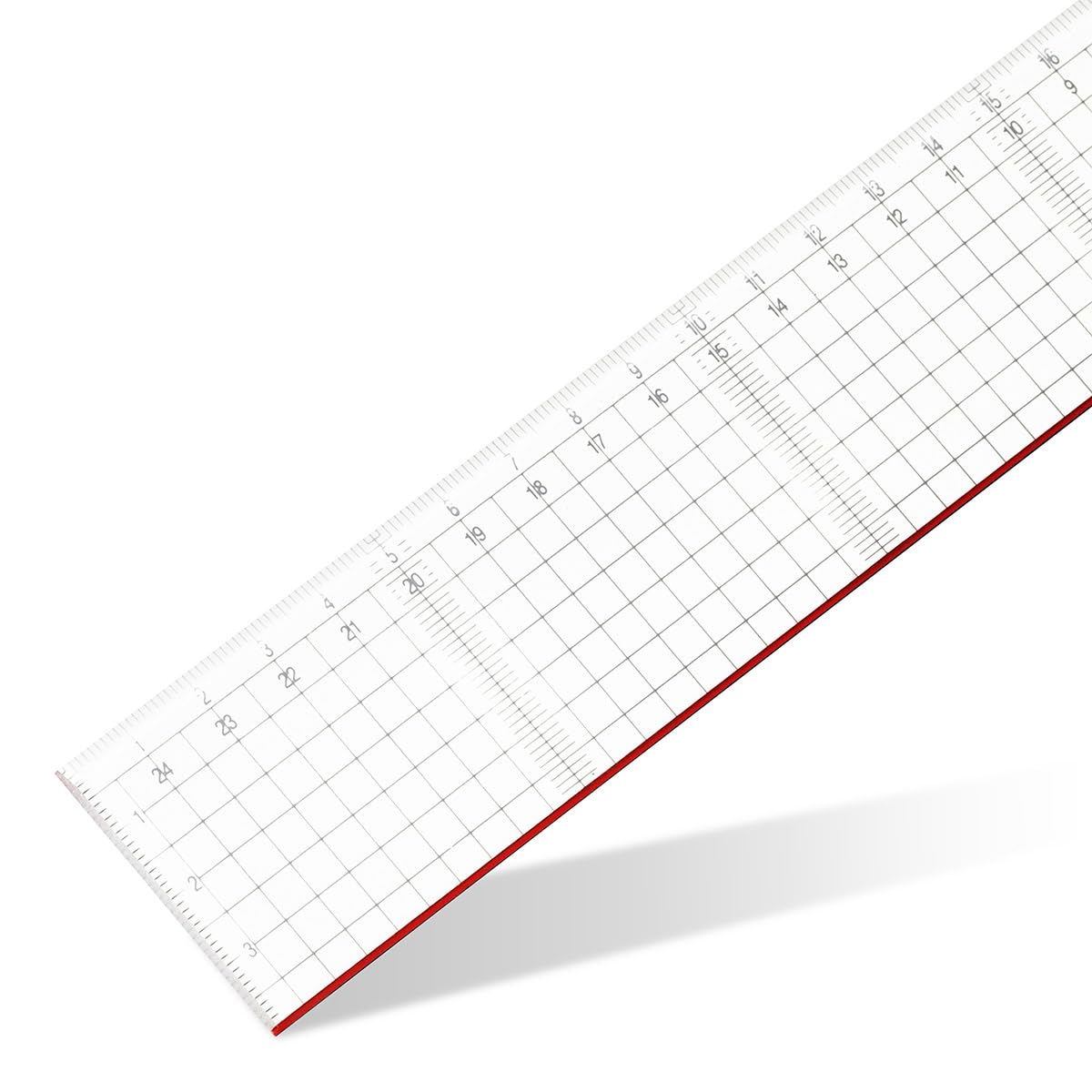 Aristo Cutting Ruler Pexiglass 50cm Symmetry & Parallel Ruler Red Cutting Edge 500 MM Pitch & Facet Transparent 3mm Thickness