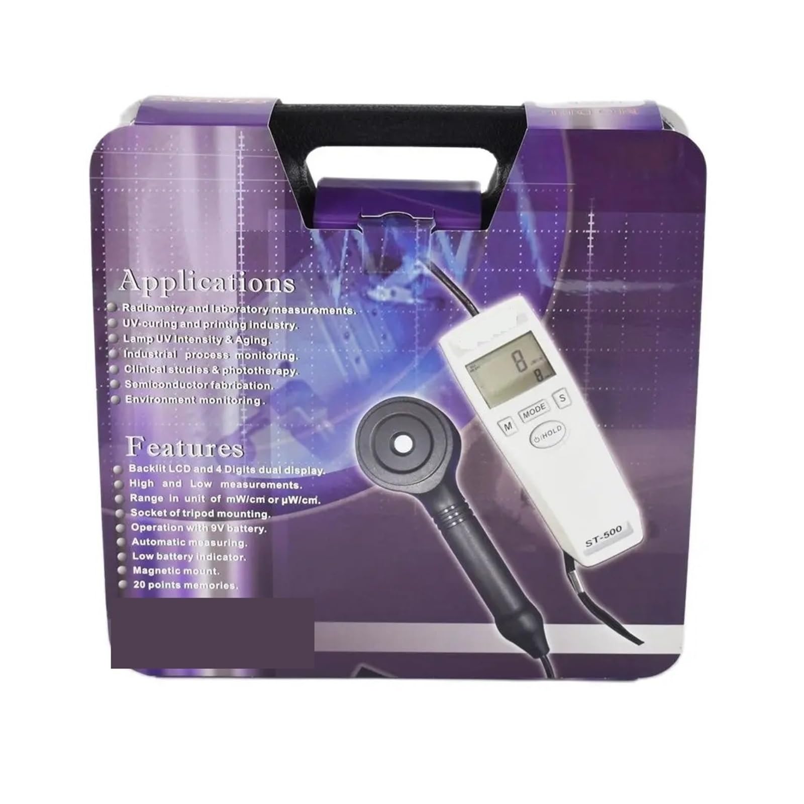 Probador UV, Medidor de intensidad de radiación ultravioleta Medidores de luz UVAB Luxómetro SENTRY ST-513