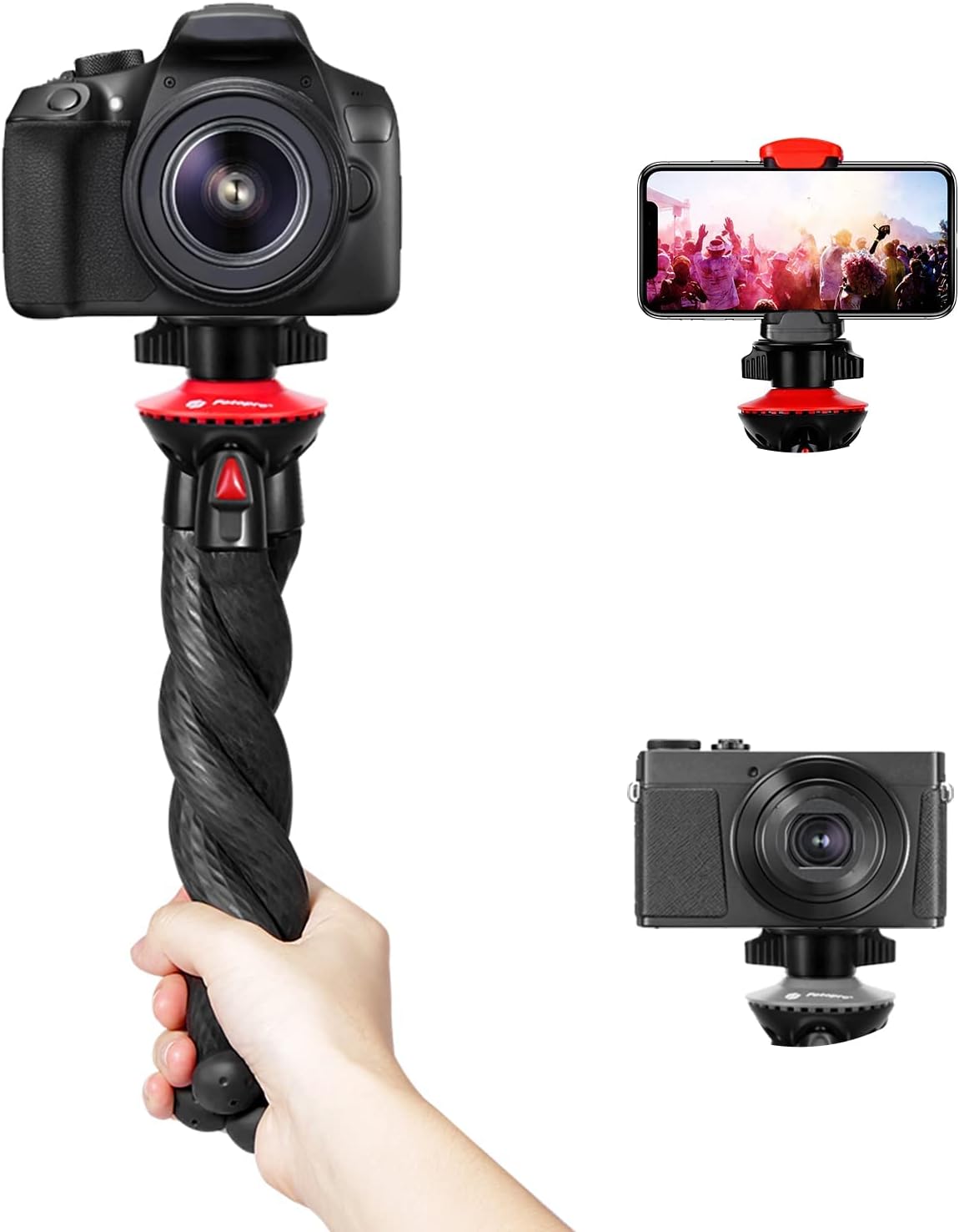 Fotopro UFO2 11" Flexible Tripod | Camera and Phone Mount, Wrappable Leg, Action Video Stand, Lightweight Mini for Mirrorless Cameras DSLR Sony | Payload 1.2kg