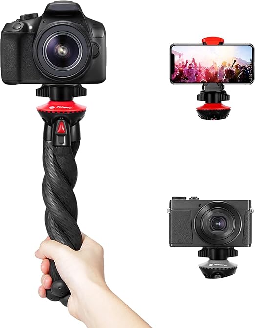 Camera Tripod Fotopro Flexible Phone Tripod Bendable Tripod for Mini Camera Handheld Tripod Stand for iPhone Vlogging Travel Video