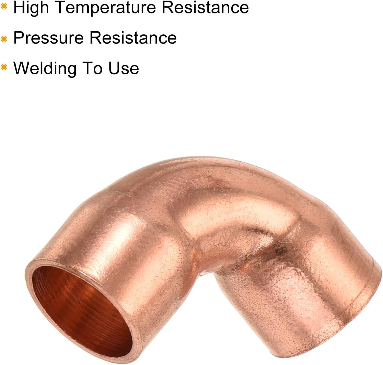 MECCANIXITY 90 Degrees Elbow Copper Pipe Fitting Short Turn Welding Connection 3/8 Inch ID for HVAC Air Conditioning Pipe, Pack of 3