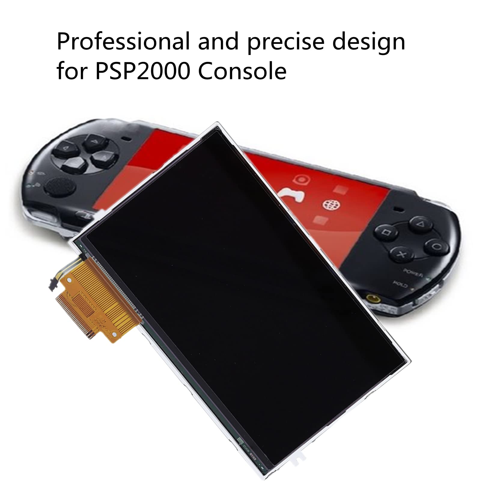 Reemplazo de Pantalla LCD con Retroiluminación para Consola 2000/2001/2003/2004, Reemplazo de Pantalla LCD con Retroiluminación (Negro)