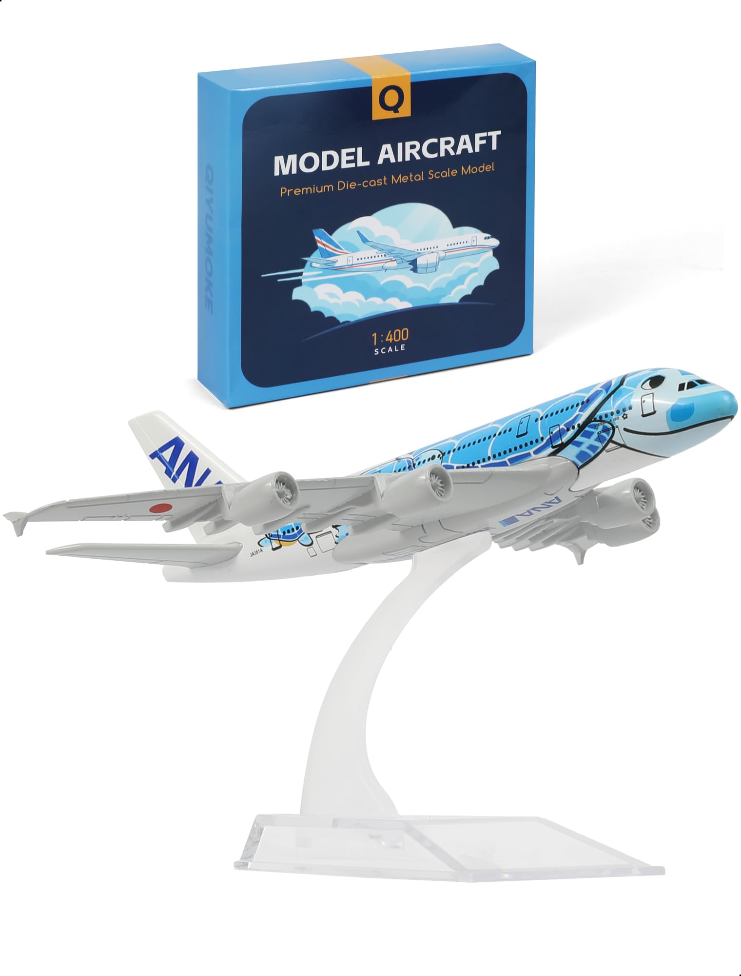 ⑩Air busA380／Blue Turtle1/230=約30cm Amazon.com: QIYUMOKE 1/400 A380 Model Plane Blue Turtle Diecast