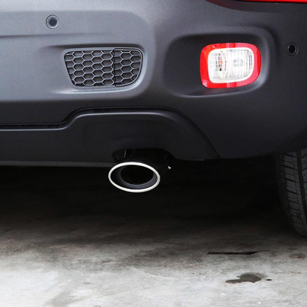 MadLoN Adatto per Jeep Renegade 2014-2023, Punte di Scarico, Punta marmitta in Acciaio Inossidabile, Punta di Scarico AntiGraffio, Decorazione Esterna Auto