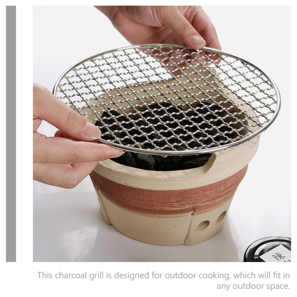 Ciieeo Estufa de Carbón para Exteriores de Arcilla Pequeña, Portátil y Compacta para Barbacoa al Aire Libre, Suministros para Acampar y Parrilla de Carbón para Jardín, Uso Doméstico