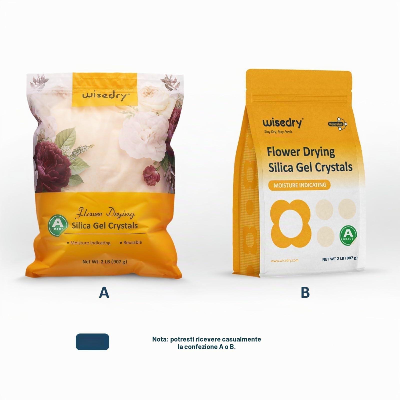 Cristallo di silice per l'essiccazione dei Fiori 2 libbre Cristalli Fini < 1 mm Riutilizzabile