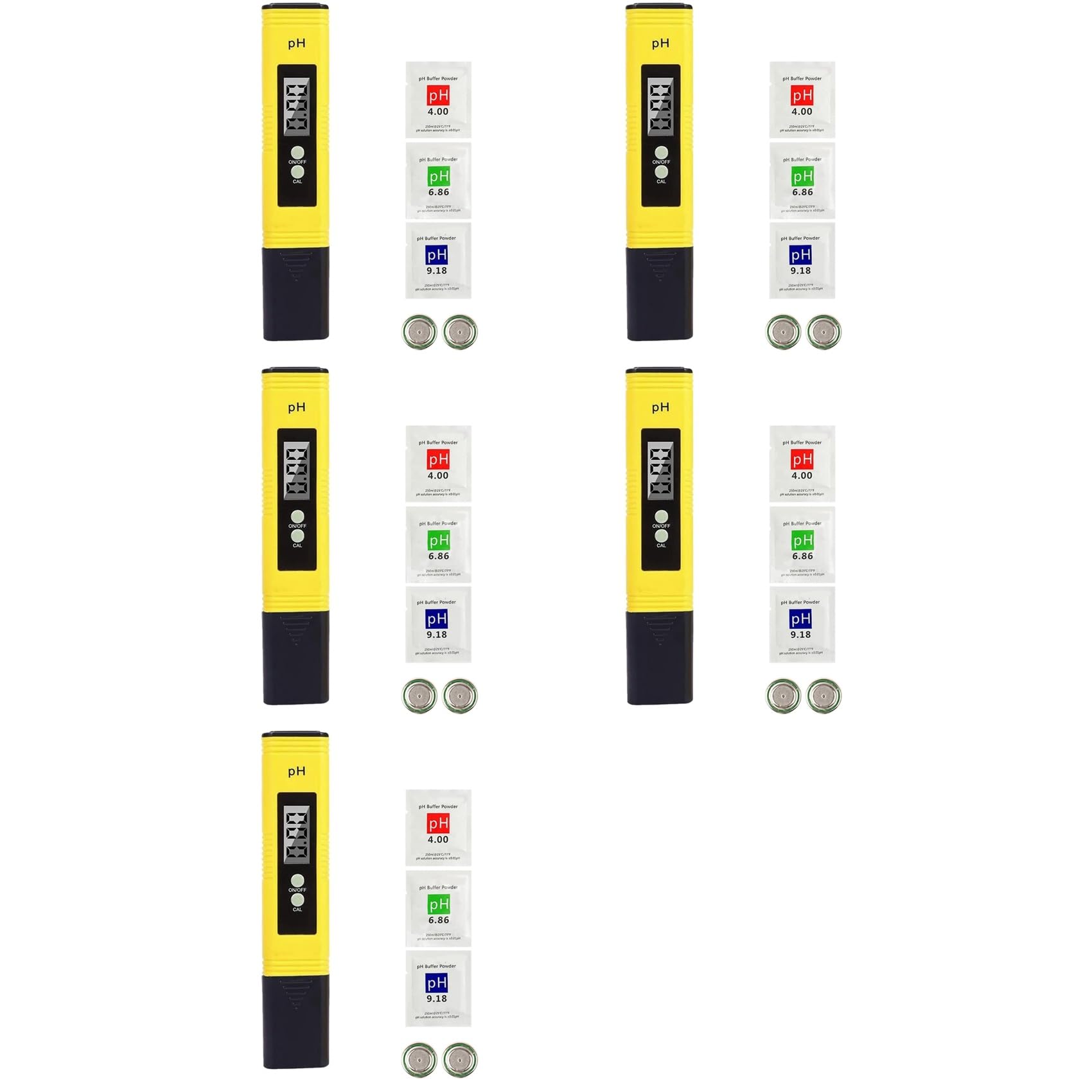 Jnchdghwa Yellow 5X Ph Meter Tester Digital Ph Meter 0.01 Ph Water Quality Test Digital Tester For Kitchen, Aquarium, Pool, Laboratory