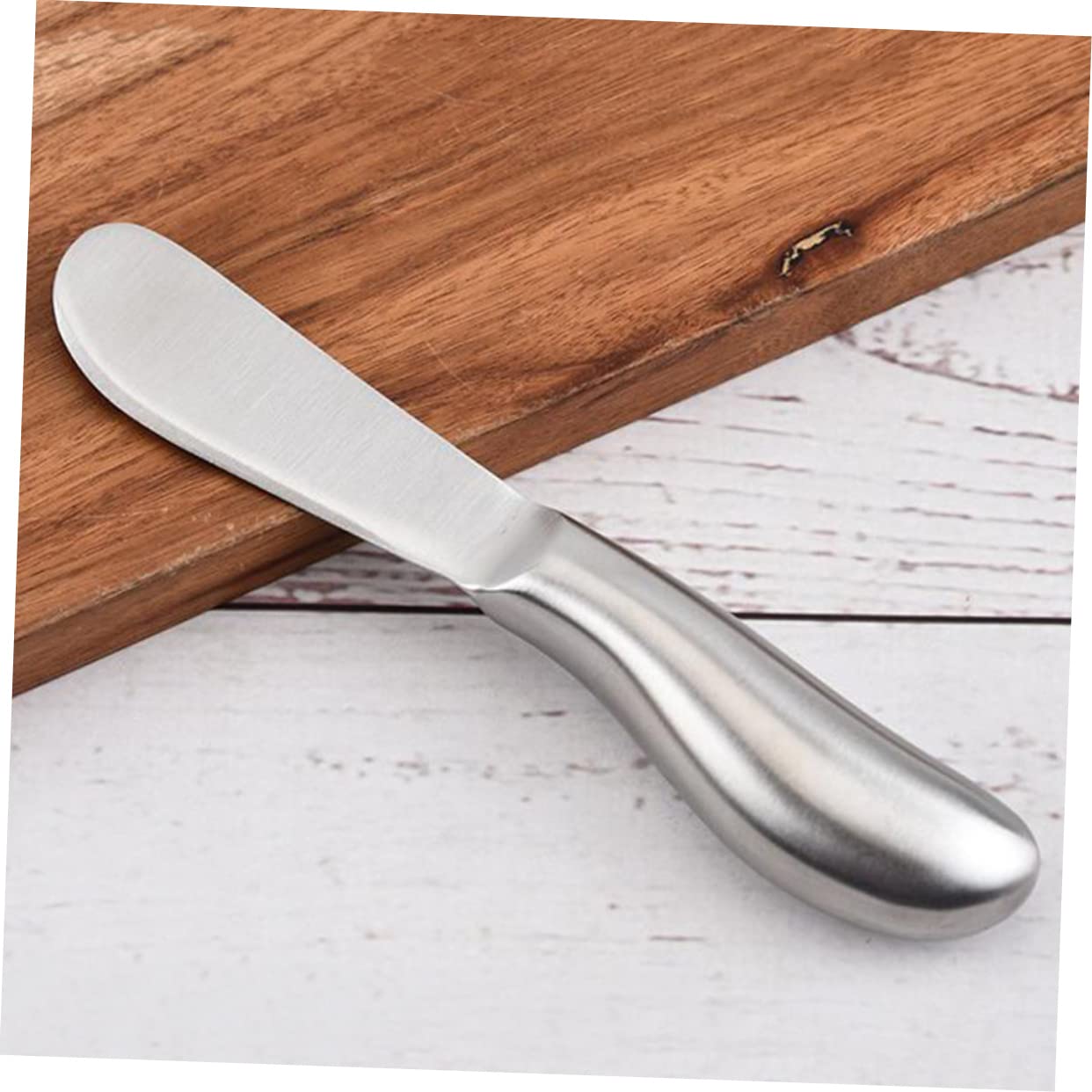 HOLIDYOYO Non-slip Butter Spreader Stainless Steel Cream Knife Easy to Use Great for Baking Cheese Cake Spatula Food Shop Tool