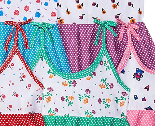 Image of ONCH Baby and Kids Girls Cotton A line Printed Frock Dress Pack of 6
