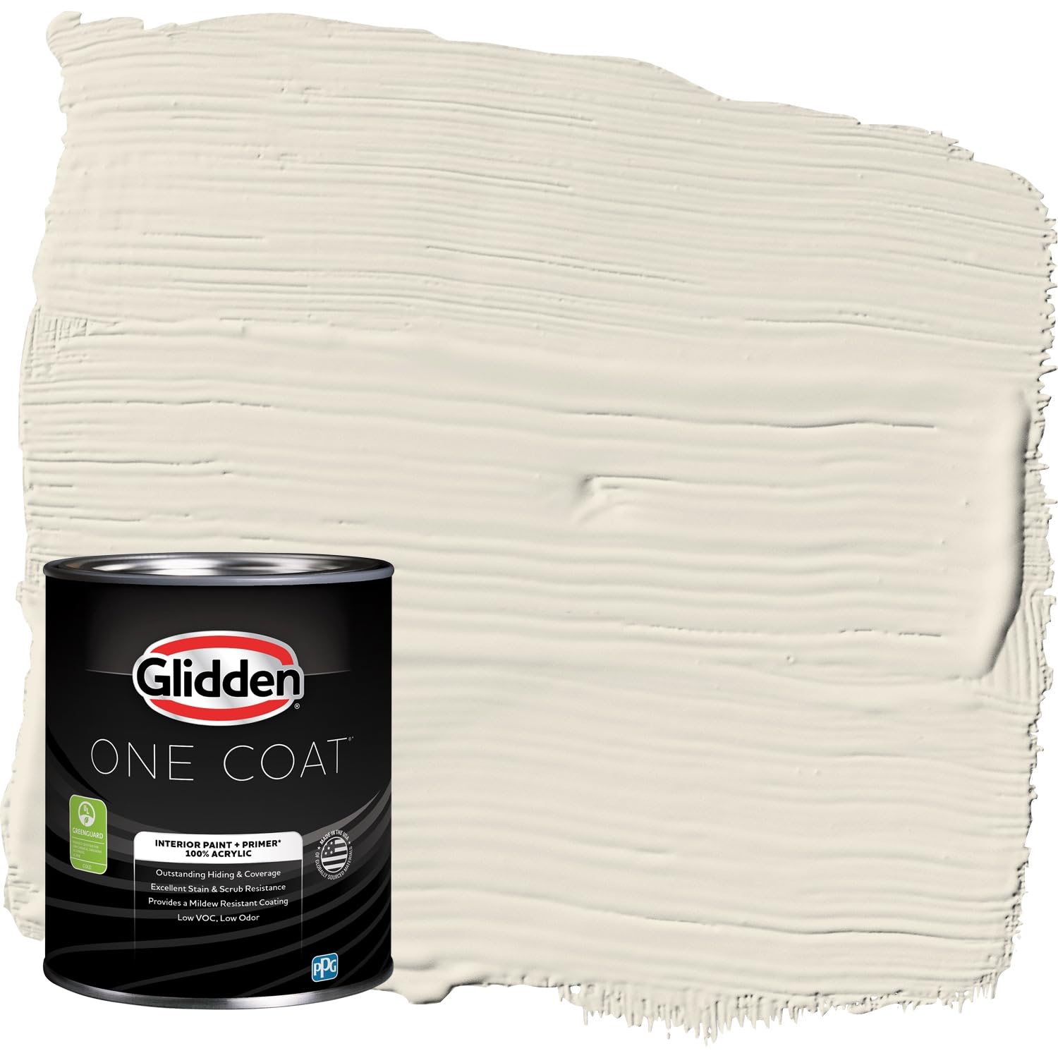 Glidden One Coat 1 qt. Focus/Off White Flat Interior Paint with Primer
