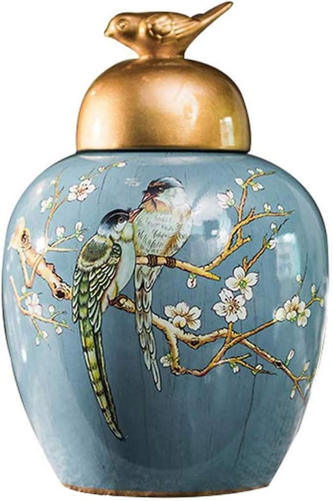 Ceramic Cremation for Human Ashes or Pet, Memorial Funeral, Creative Bird Cover