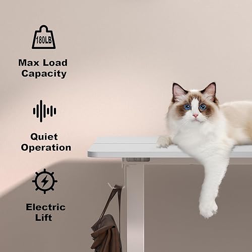 Miniatura 6 de Escritorio eléctrico de altura ajustable, mesa de trabajo para juegos de oficina en casa, escritorio ergonómico para sentarse a estar de pie,