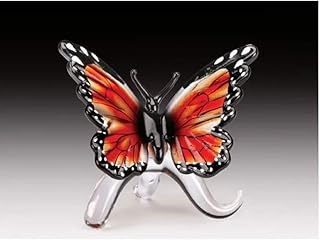 Everspring Import Company Glass Amber Monarch Butterfly Figurine