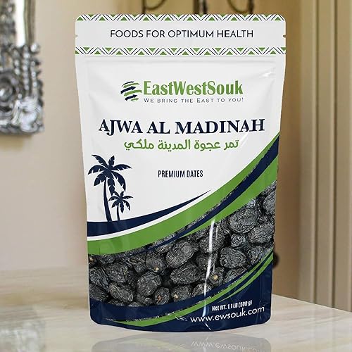 Miniatura 6 de Al Madina Ajwa Dates - Calidad Premium - 2.2lb (1000g) - Importado de Madinah Munawwara, Arabia Saudita - Caja de regalo de Ramadán - Fruta seca