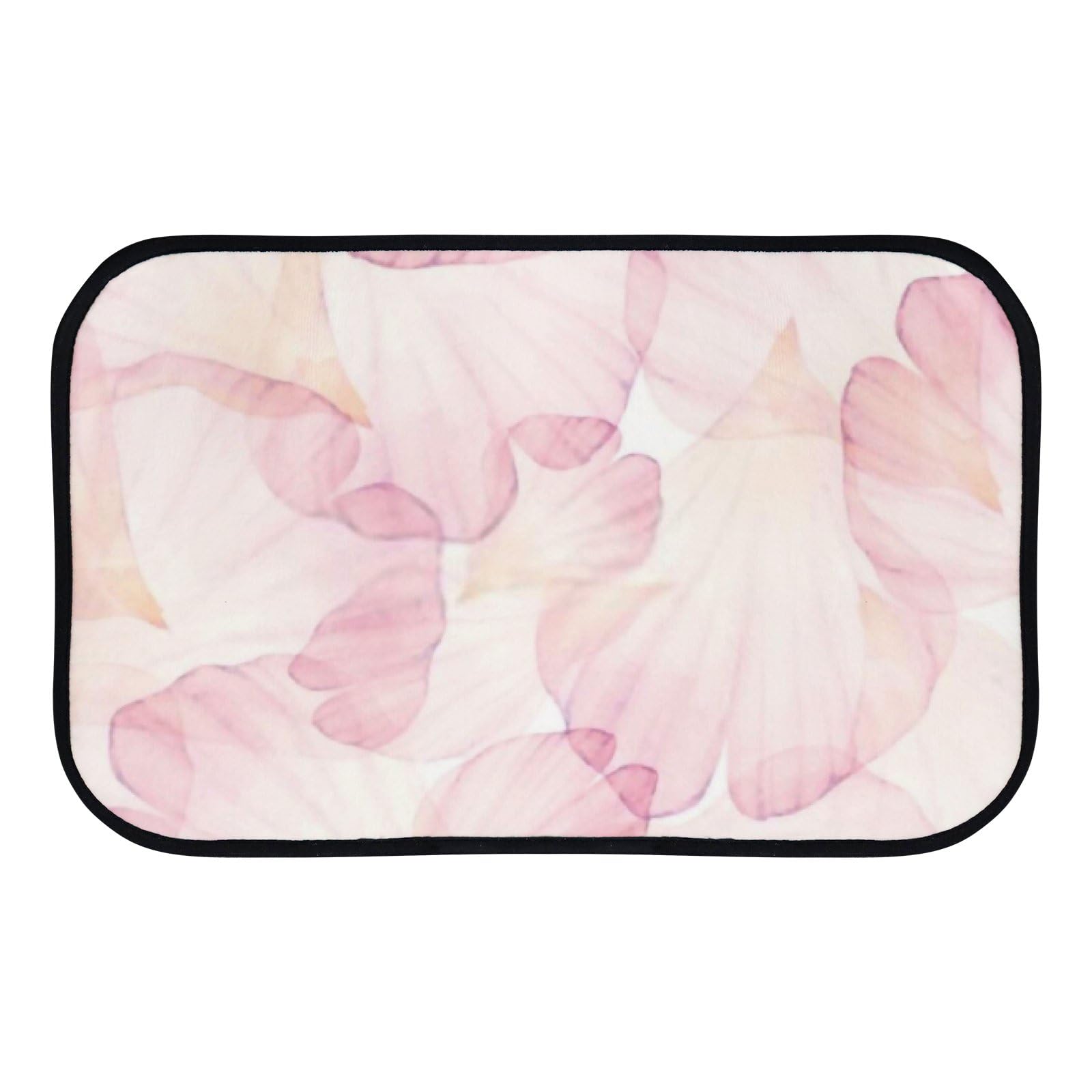 QAZPL Nuansexi Bathroom Rugs Watercolor Pink Flower Drawing Floor Mats Non Slip Bathmat Doormat Tub Mat Coral Velvet Absorbent Entrance Carpet Mats Machine Washable Bedroom Decor