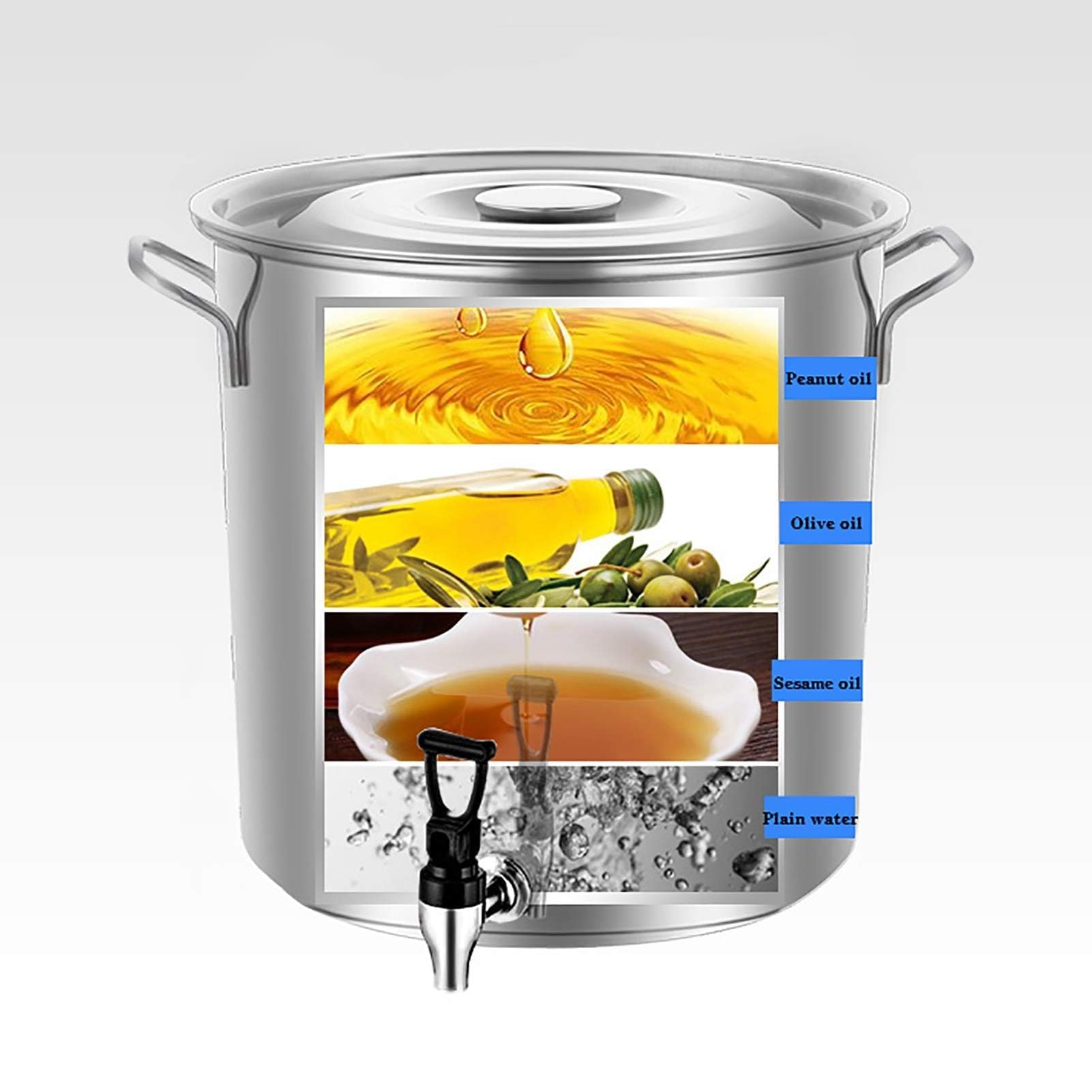 Pentola per Brodo con Rubinetto - Pentola per Brodo Grande con Coperchio, Pentola per Brodo Grande, Secchio per Zuppa in Acciaio Inossidabile Spesso 304 per Uso Alimentare