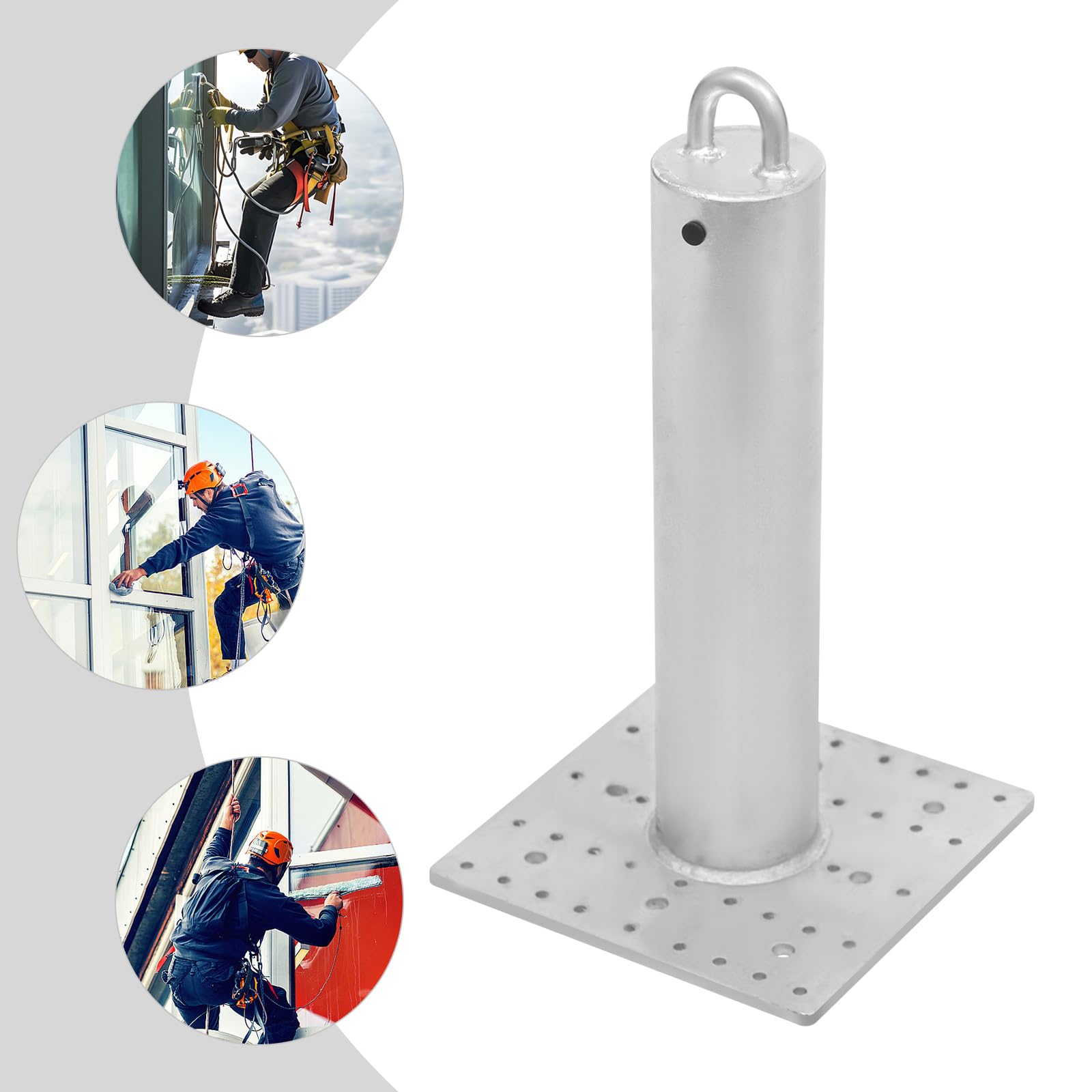 Commercial Roof Anchor, 18’’H Galvanized Steel Roofing Anchor Point, 5000lbs Breaking Strength for Roofing Construction Maintenance, Metal, Wood or Concrete Application