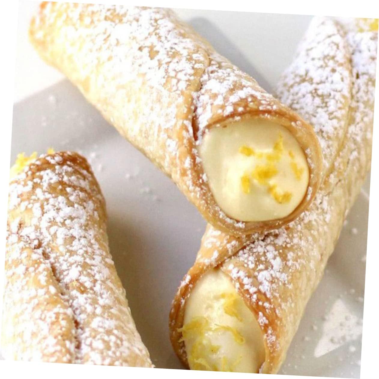 OFFSCH 20pcs Stainless Steel Croissant Mold Bidirectional Tube Shaped Pastry Molds for Bread Baking Reusable Hollow Baking Tubes for Home and Store Use