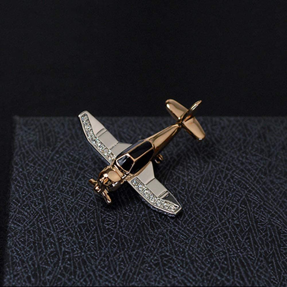 KYUSAR Spille Regalo Simpatico Spilla for Aeroplano Spille in Metallo Color Oro Smaltate Spille Gioielli Modello di Aeroplano da Caccia Spille Spilla