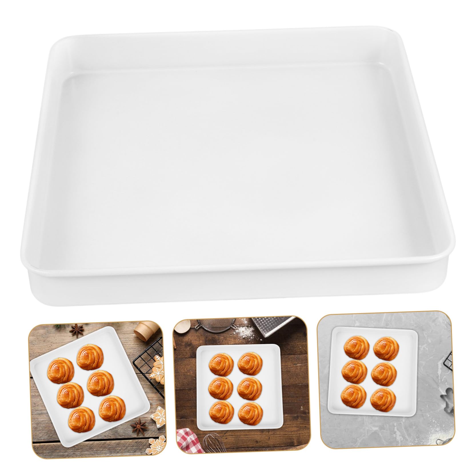 VALICLUD Stampo Quadrato per Dolci in Acciaio al Carbonio con Rivestimento Antiaderente Teglia da Forno Nonstick con Design Fiocco per Panificazione e Feste Casa