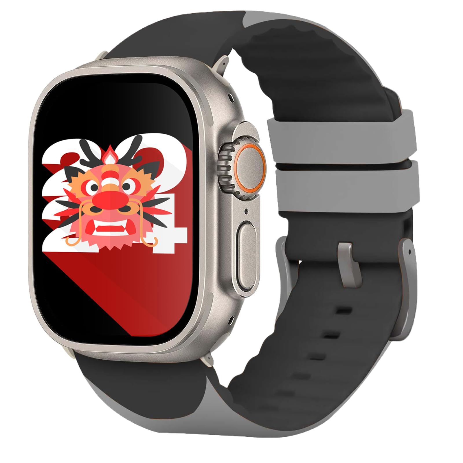 GAGAAL Sport Bands Compatible with Apple Watch Ultra Band 45mm,Soft Silicone Waterproof Strap Compatible with iWatch Apple Watch Series Ultra 9 8 7 6 5 4 3 2 1 SE Women Men (45mm, Dark Gray Gray)