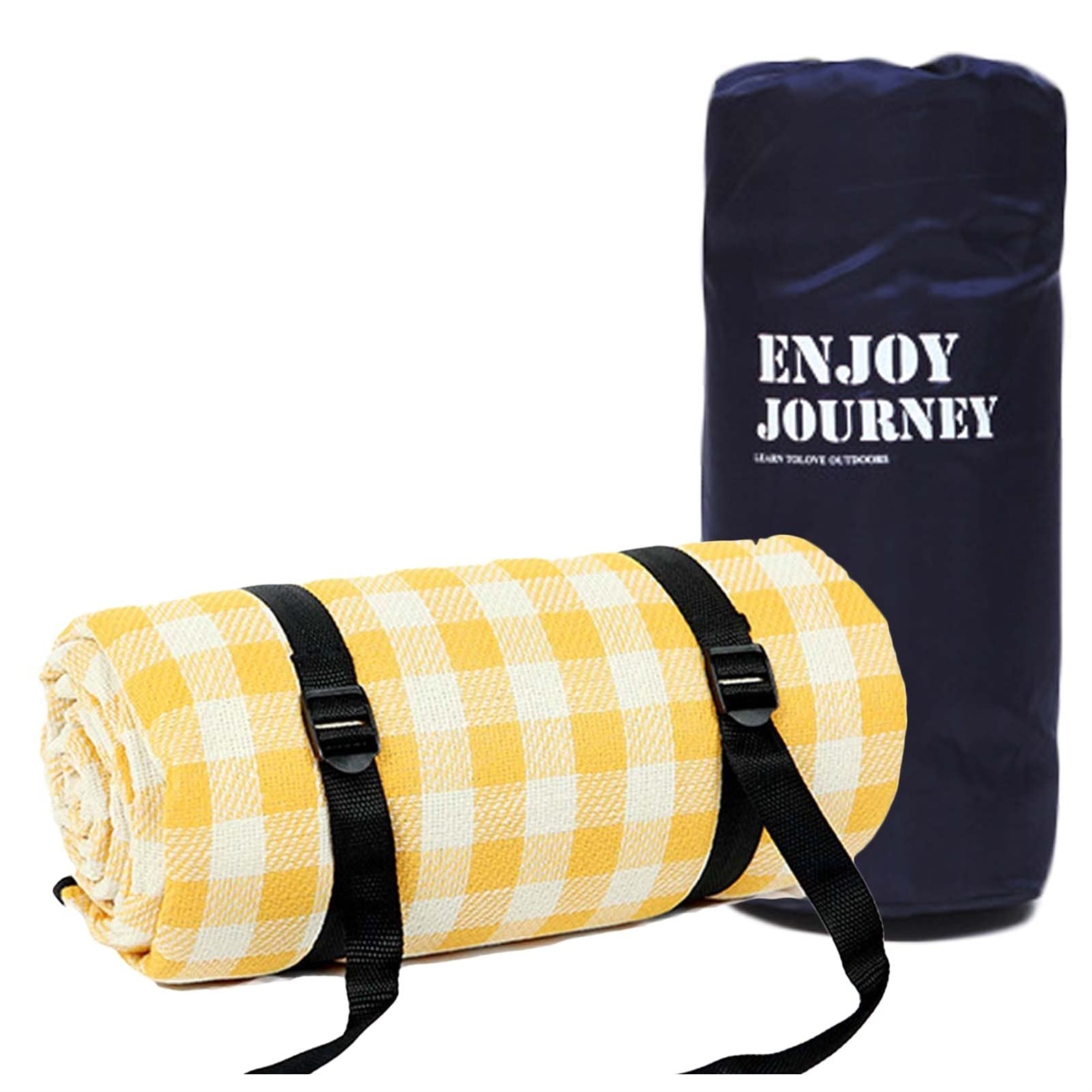 Couverture de Pique-Nique Imperméable, 200x200 CM Portable Tapis Pique Niques, Natte de Plage Nappe Picnic pour Jardin Extérieur (Color : Yellow Grid)