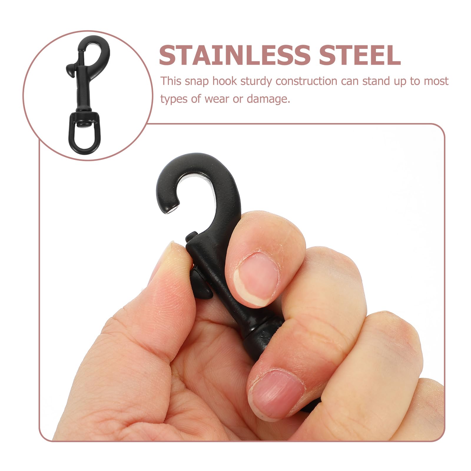 BESPORTBLE Stainless Steel Swivel Snap Hooks, Heavy Duty Flag Clips Diving Clip Spring Hooks Swivel Eye Snap Hook Flag Pole Clips for Boat Ropes Bird Feeders Pet Chains 5Pcs