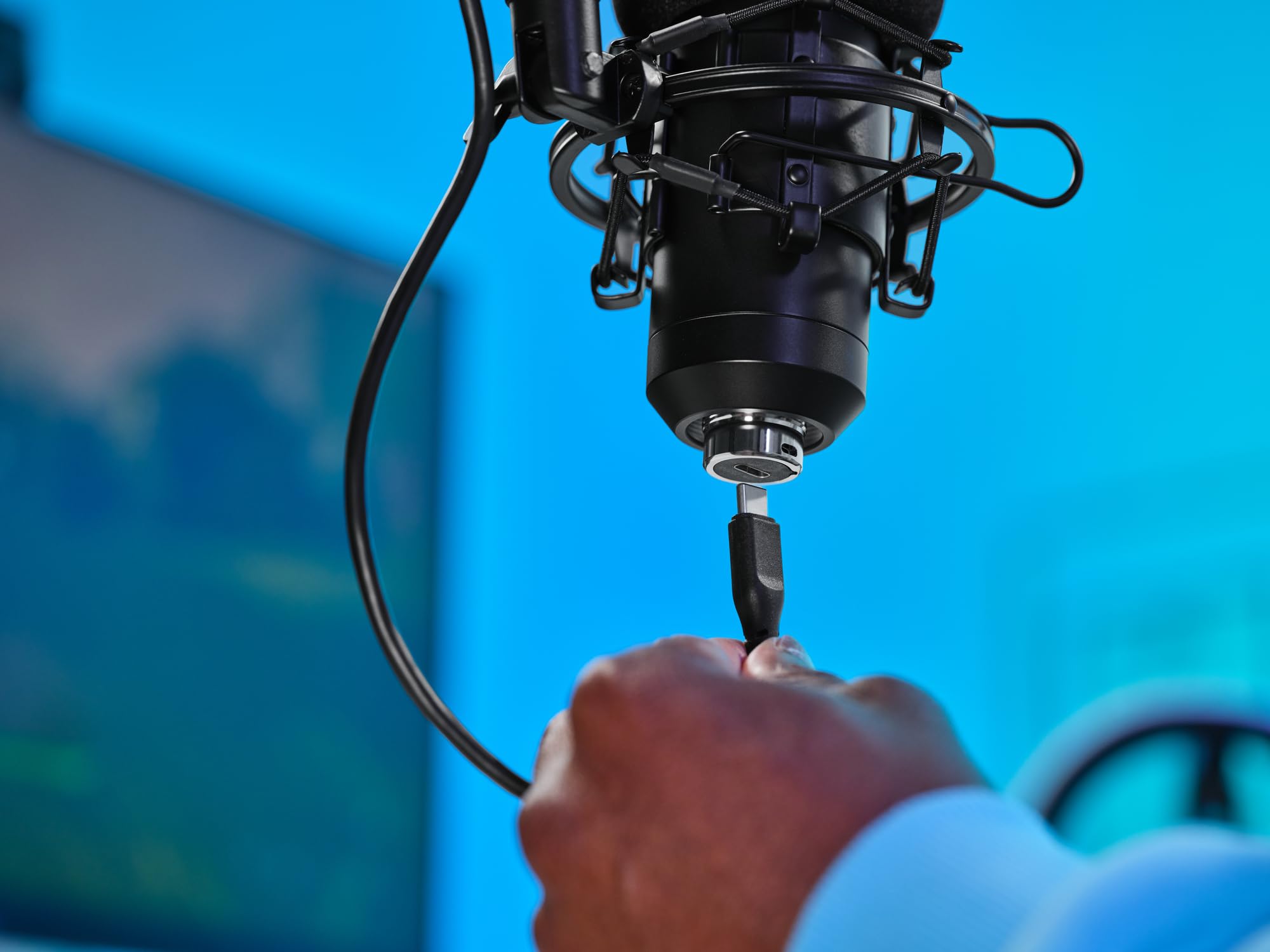 GXTrust Emita II Microphone avec Bras, Filtre Anti-Pop et Anti-Vent, Noir