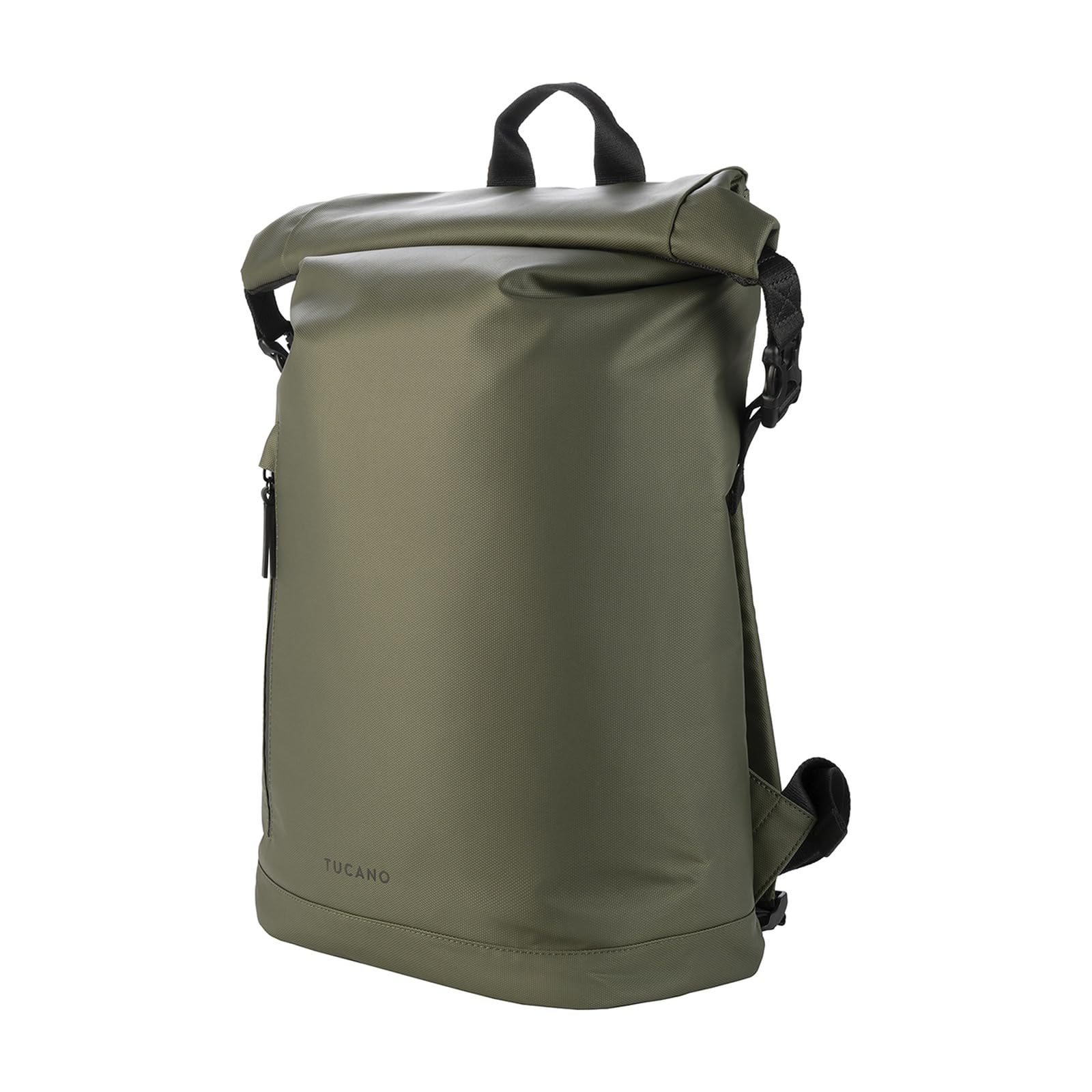Tucano, Rollo Zaino Porta PC per Laptop 15.6" e MacBook 16" con Chiusura Rolltop in Tessuto Riciclato Water Resistant, con Tasca Imbottita e Spallacci Regolabili, 30x45x16 cm, Verde Militare