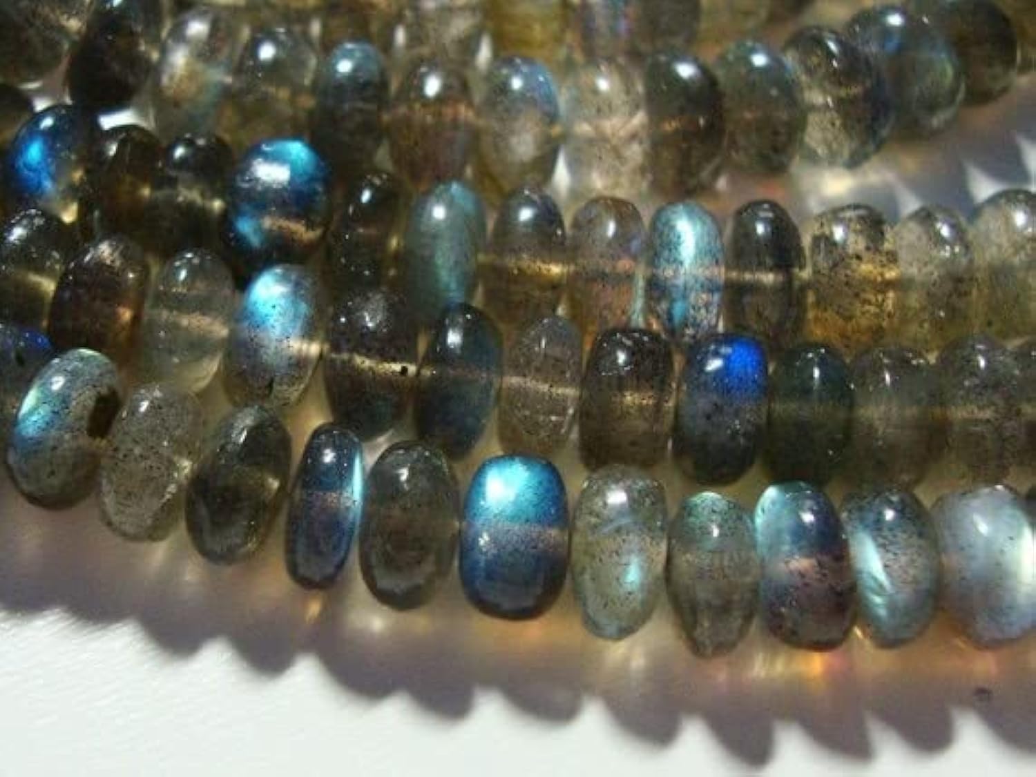 Labradorite en perles rondelles lisses 7-8mm pour fabrication de bijoux