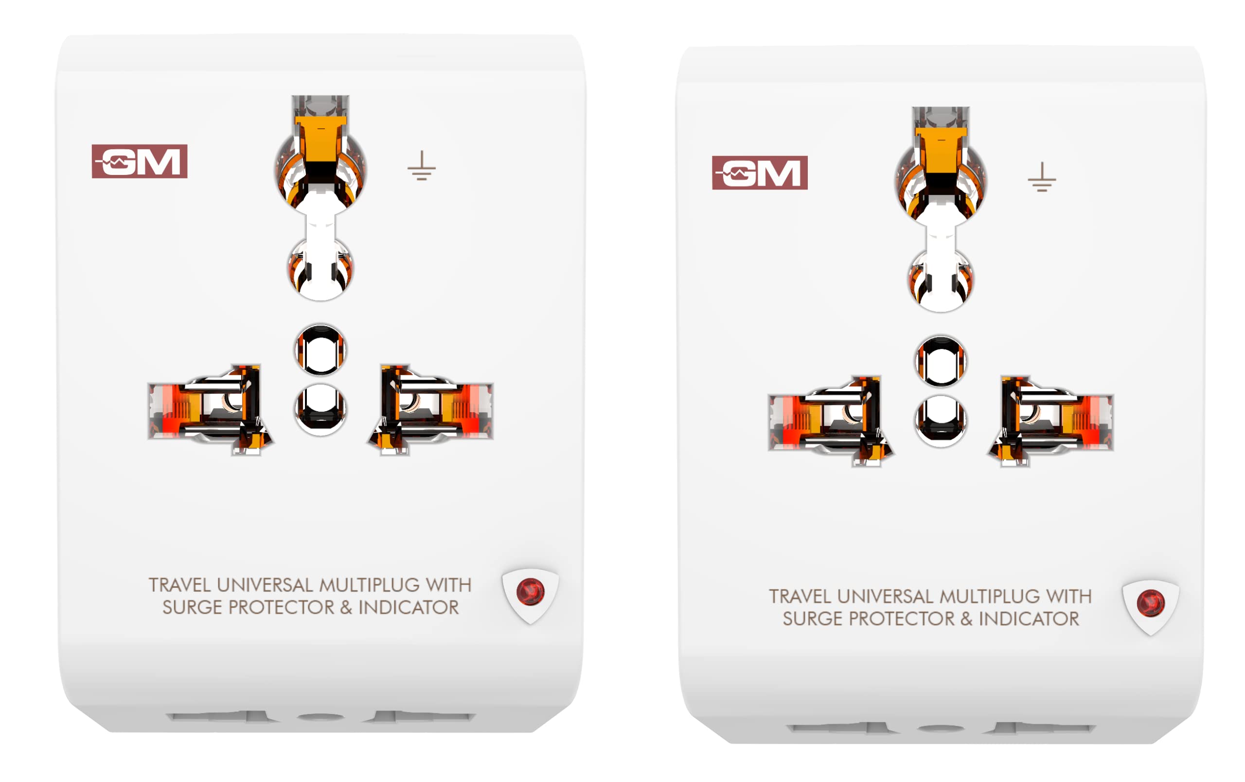 GM 3012 3 Pin Travel Universal Multi Plug Adaptor with Surge Protector and Indicator White Pack of 2 (B0BSLJN62X) Amazon Price History, Amazon Price Tracker