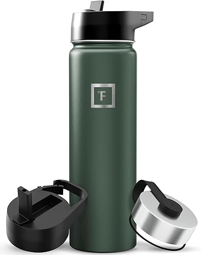 Miniatura 129 de IRON °FLASK Frasco de hidratación para acampar y senderismo con pajilla, botella de agua deportiva de acero inoxidable con aislamiento de boca