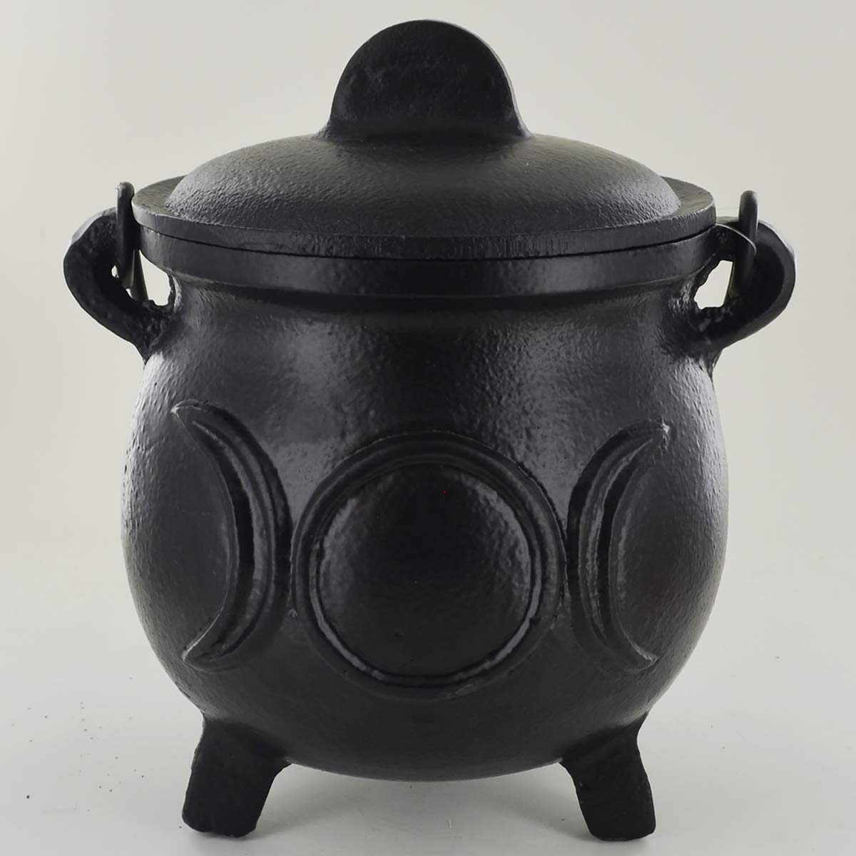 Cast Iron Cauldron Triple Moon Large Witch & Magic Accessory for Wicca Potions Neopaganism Gift