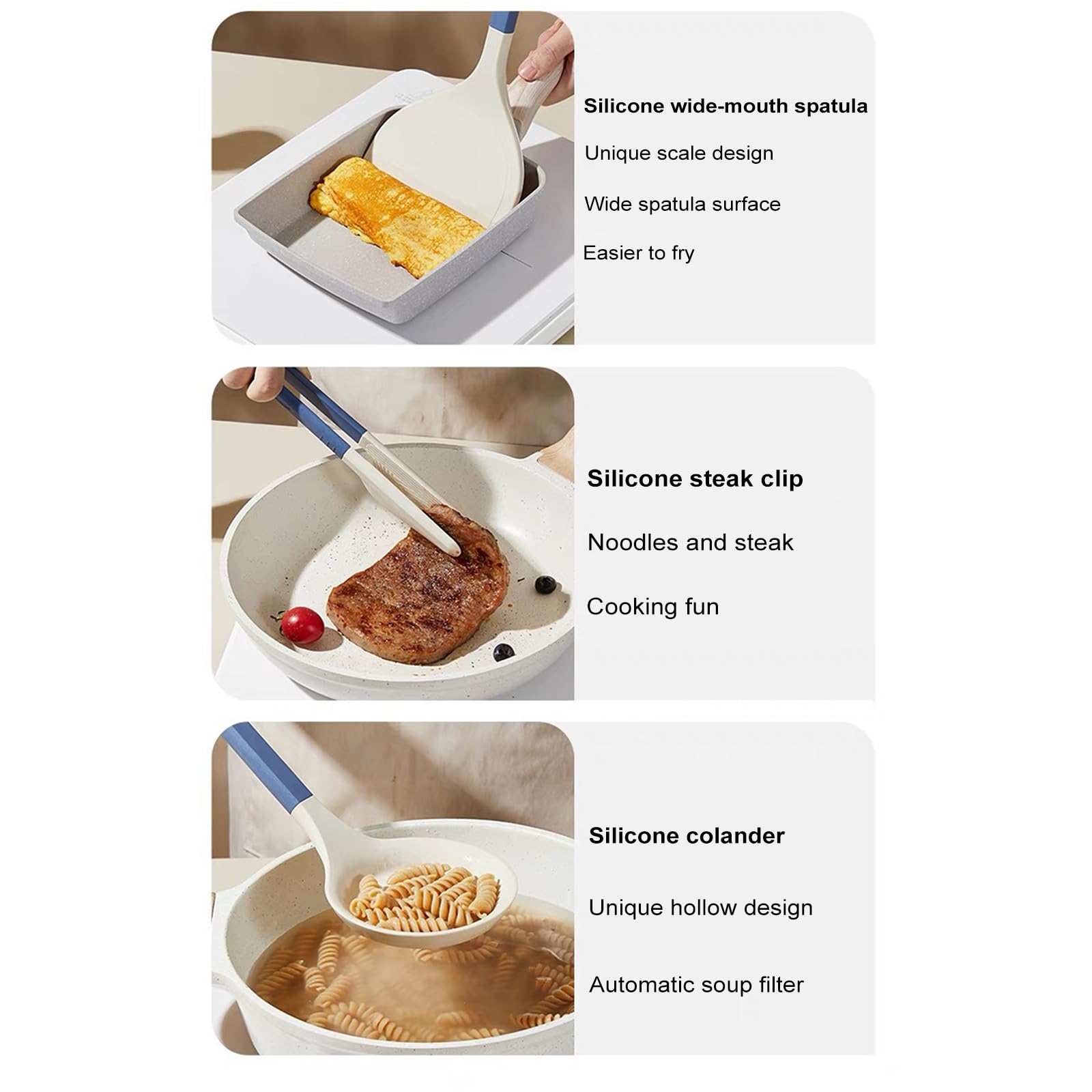 Küchenhelfer, Silikon Küchenutensilien Kochutensilien Set, Hitzebeständiger Schwarz Kochbesteck Kochgeschirr Mit Pfannenwender Für Kochen Backen, Gesund & Antihaft, Spülmaschinenfest 5 Stück