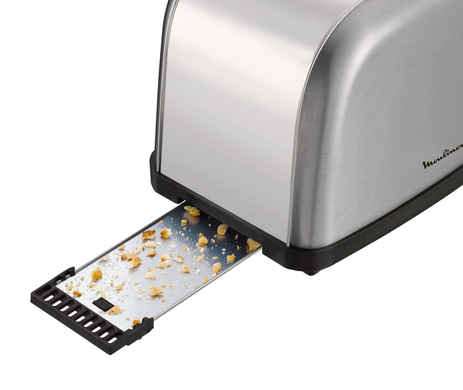Moulinex Classic, Tostador Acero Inoxidable, 2 Ranuras largas y anchas, 1400 W, 6 Posiciones Tostado, Función Stop, Bandeja Recogemigas, para Todo Tipo de Pan normal, molde, artesano, LS330D