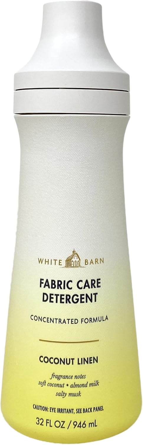 Bath & Body Works Coconut Linen Fabric Care Laundry Detergent with a Wild Jasmine Bar Soap - Full Size