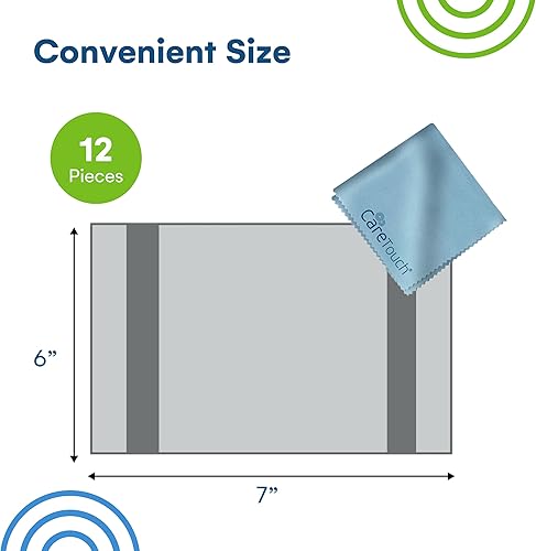 Miniatura 3 de Care Touch Paños de limpieza de microfibra paquete de 12 unidades limpia lentes teléfonos otras superficies delicadas paños de limpieza grandes sin