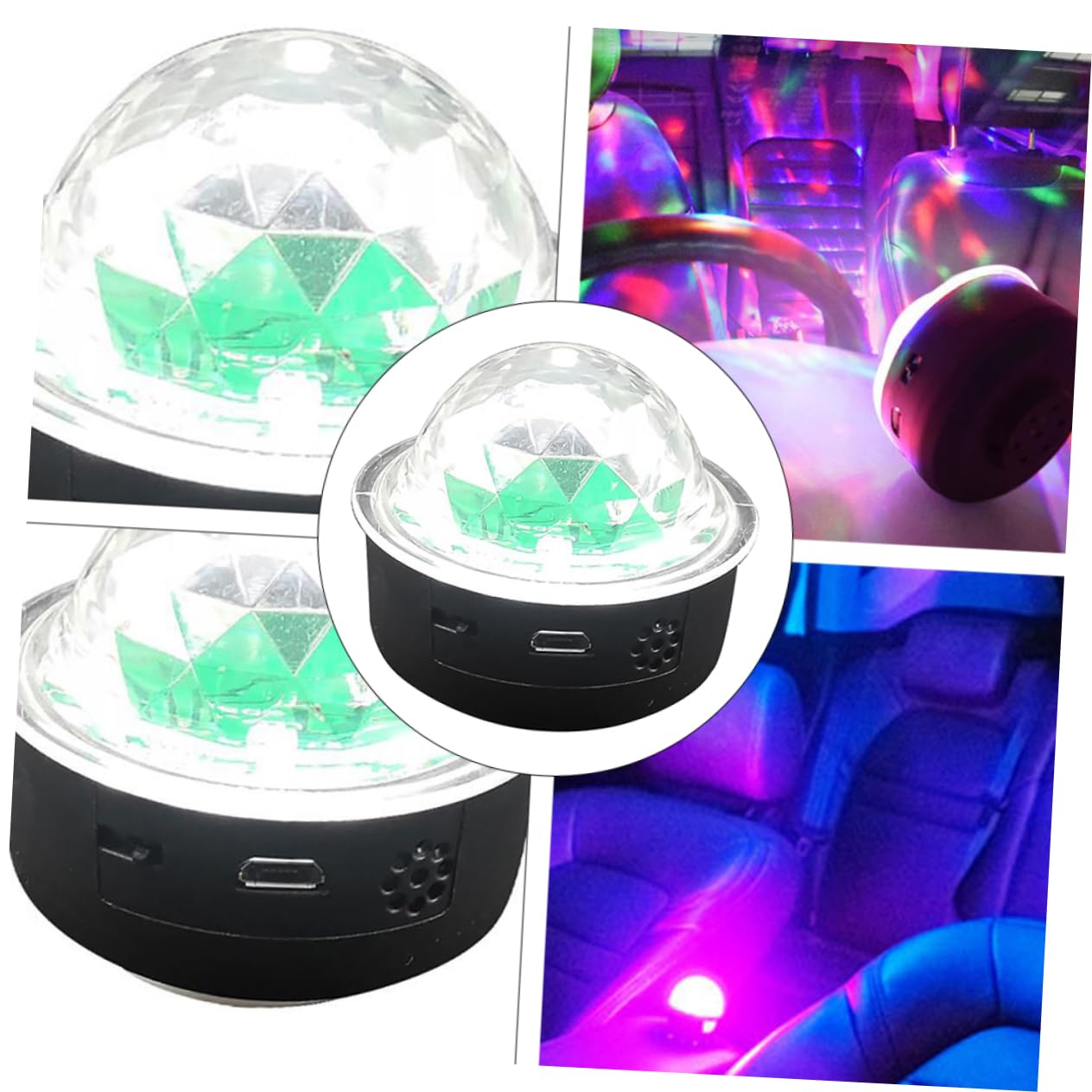 Mipcase Disco Light Ball RGB Crystal Ball Lamp Sound Activated Stage Lamp for Parties