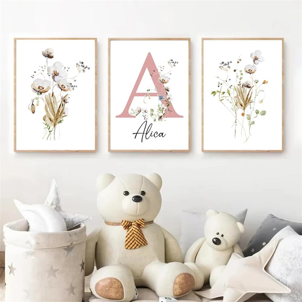 WBYZAC Art Prints-Abstract Botanical Wildflower Canvas Painting Morden Wall Art Poster Nursery Print Pictures Nordic Posters Living Room Bedroom Office Decor-50 * 70cm*3PCS (No Frame)