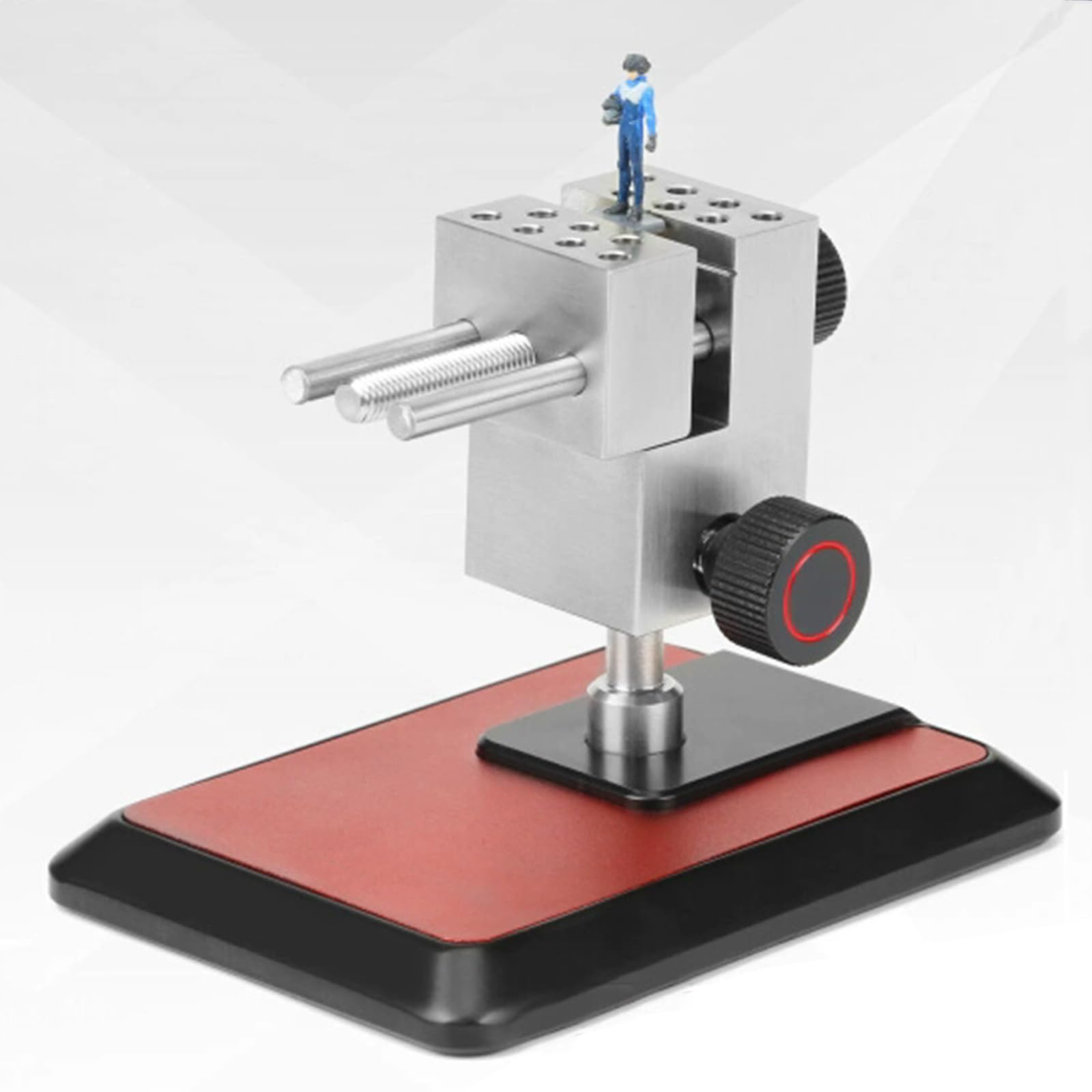Mini imadło hobbystyczne, kierunkowe imadło stołowe dla modelarzy, regulowane imadło ze stopu aluminium CNC, z 8 pinezkami, do projektów DIY i prac jubilerskich