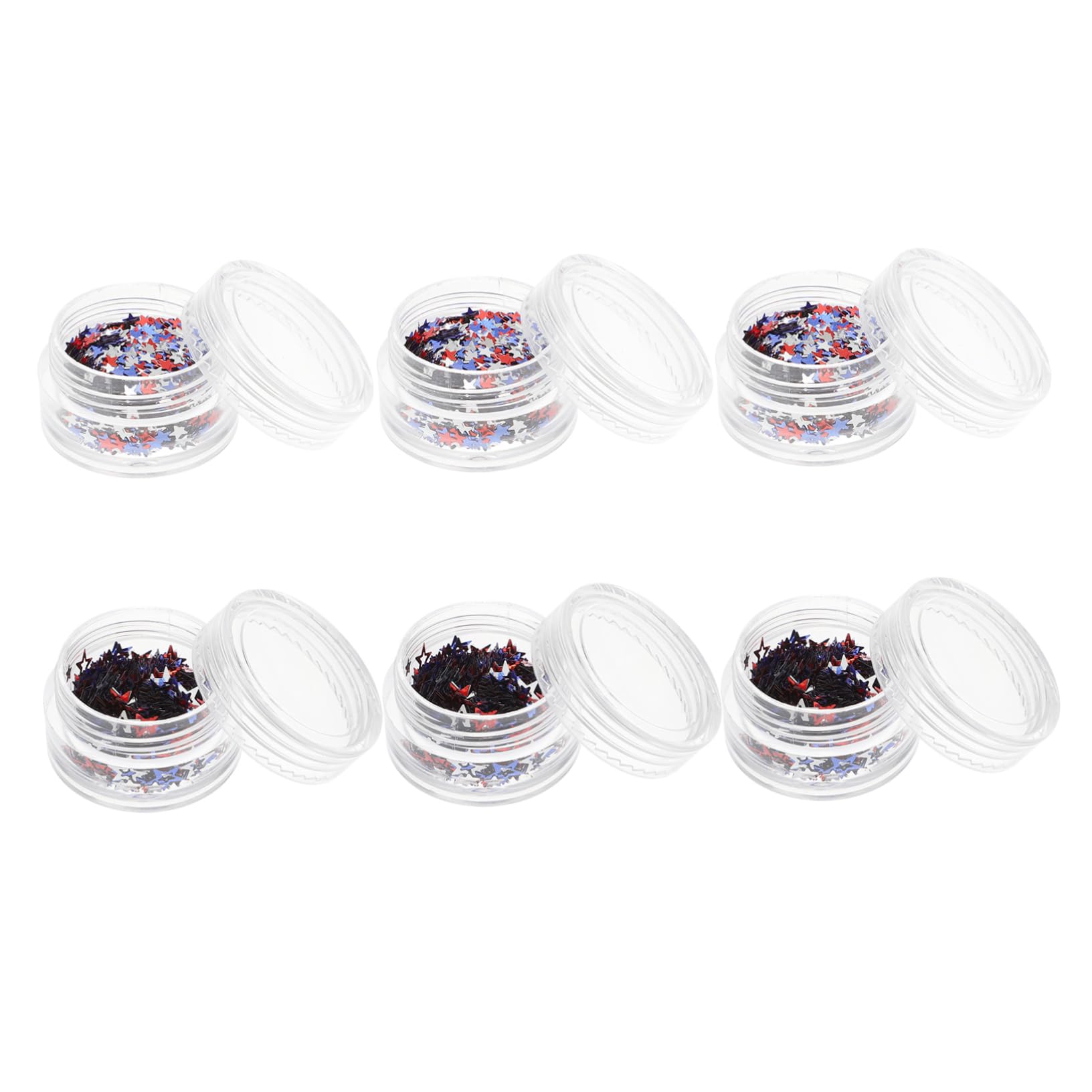 Ipetboom Bottles Independence Day Star Nail Glitter Bottles Solid Stars Bottles Hollow Stars for Nail Decoration Nail Sequins Nail Art Supplies Festive Nail Decor