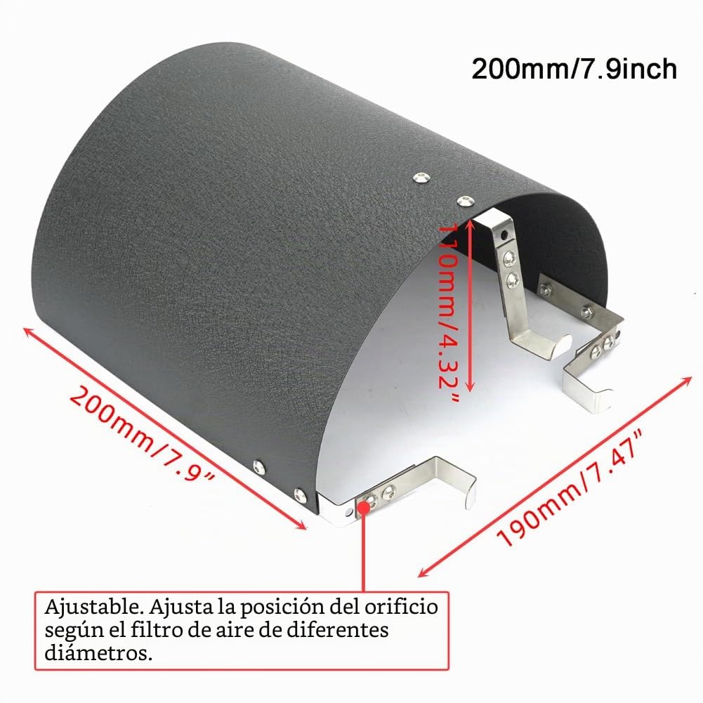 Universal Auto Air Filter Cover Heat Shield, Auto Luftfilterabdeckung Edelstahl Hitzeschild,für 2.5-4'' Kegel- oder Zylinderfilter (Big)